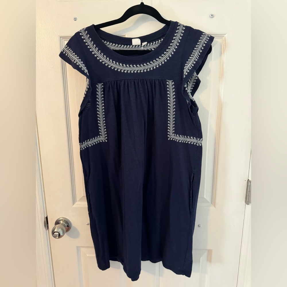 Gap navy embroidered dress.